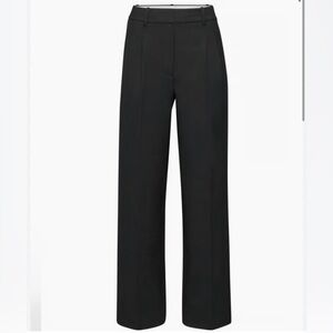 Babaton Black Wide-Leg Wool Blend Trousers